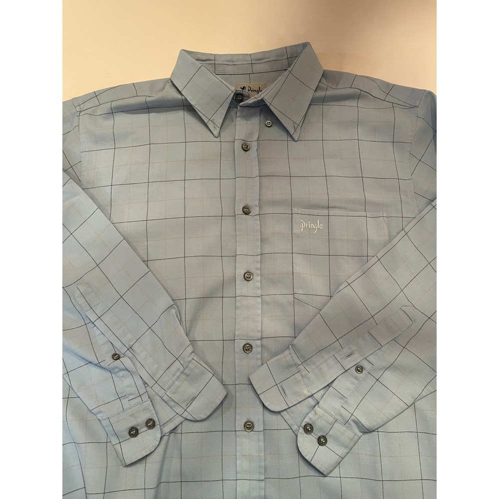Pringle of‎ Scotland Men's Long Sleeve Button Up Shirt Blue Size XL